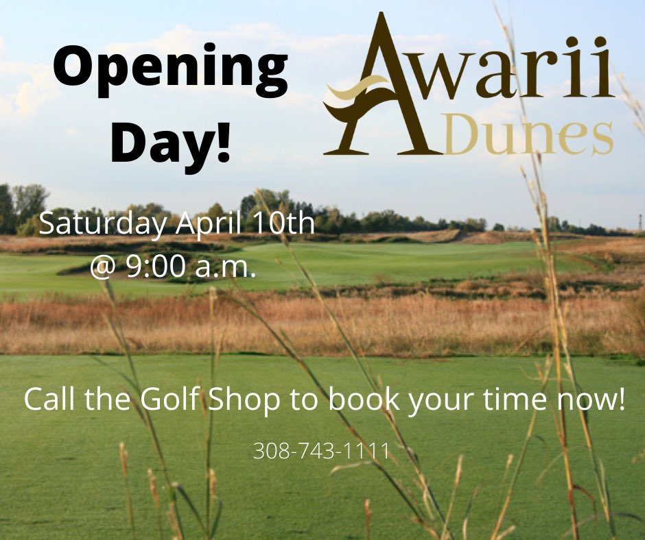 Golf season is here! Give us a call to setup your tee times for the weekend. 308-743-1111
