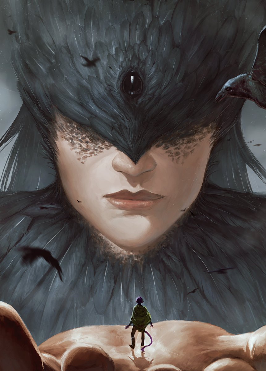 somethingherbal's tweet photo. I've been waiting for an excuse to draw the Raven Queen ever since the beginning of our campaign literal years ago :) #dnd #DnDcharacter #dungeonsanddragons https://t.co/lAY623zcK0