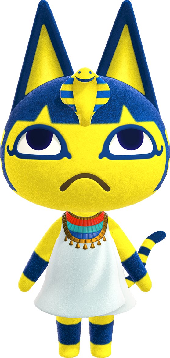 ankha - I LOVE ANKHA SO MUCH i think her design is really cute and awesome and god she's perfect. my boyfriend has her on his island and he never plays so she's being held hostage. we're gonna save you my baby. she doesn't match my island theme tho  one day