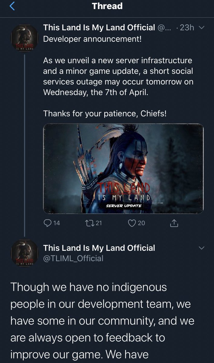 //anti Indigenous racism So a video game team doesn’t have ANY Indigenous people working on it, but directly exploits triggering things for us such as colonial violence, alcoholism and disease? No I’m sorry, you don’t get to decide what is or isn’t harmful to Native people.