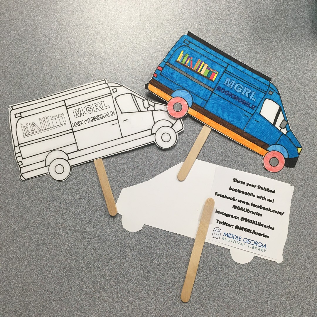 Library WoW is at Mulberry Market today from 3:30 pm-6pm with library resources & materials for your family. Emma has special #nationallibraryoutreachday bookmarks & bookmobile fans to take home & color 🖍️ ! Share your finished bookmobile with us on social media. #NLWD21