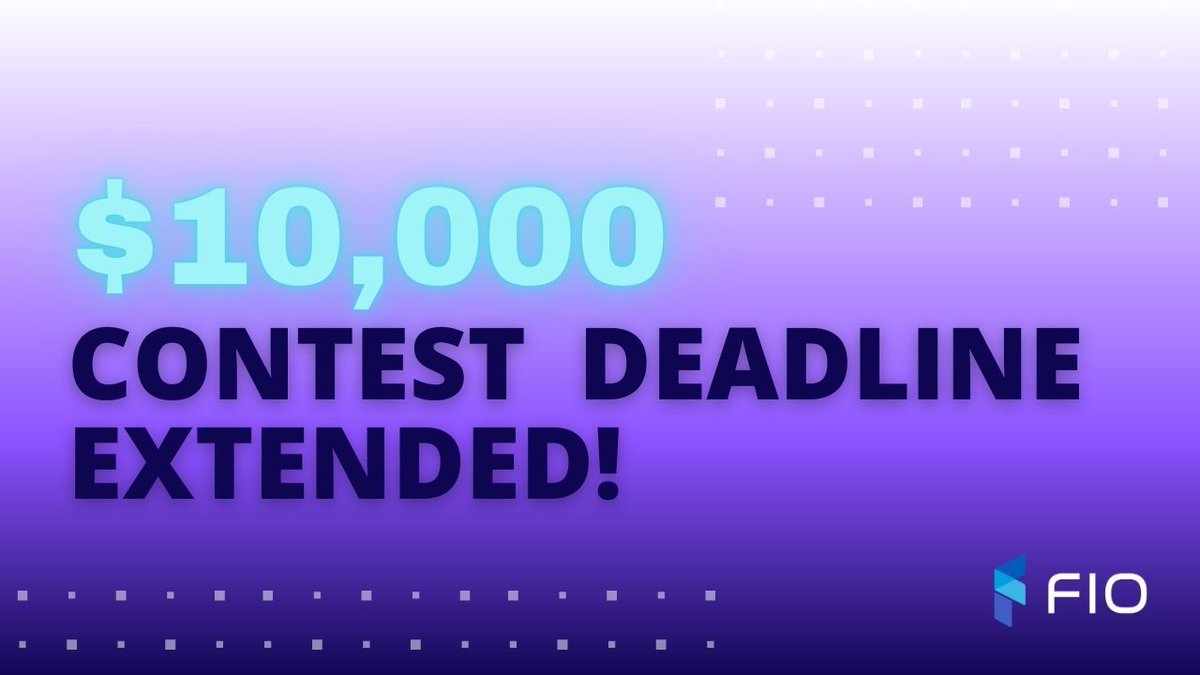 🔥 $10,000 Video Contest Deadline EXTENDED! 🔥

Contest ends April 30th, now giving participants even more chances to increase their odds of winning!

SHARE &amp; COMMENT your FIO Address for a chance to win 20 $FIO

⭐️ Full Contest Details: fio.link/10kGiveaway