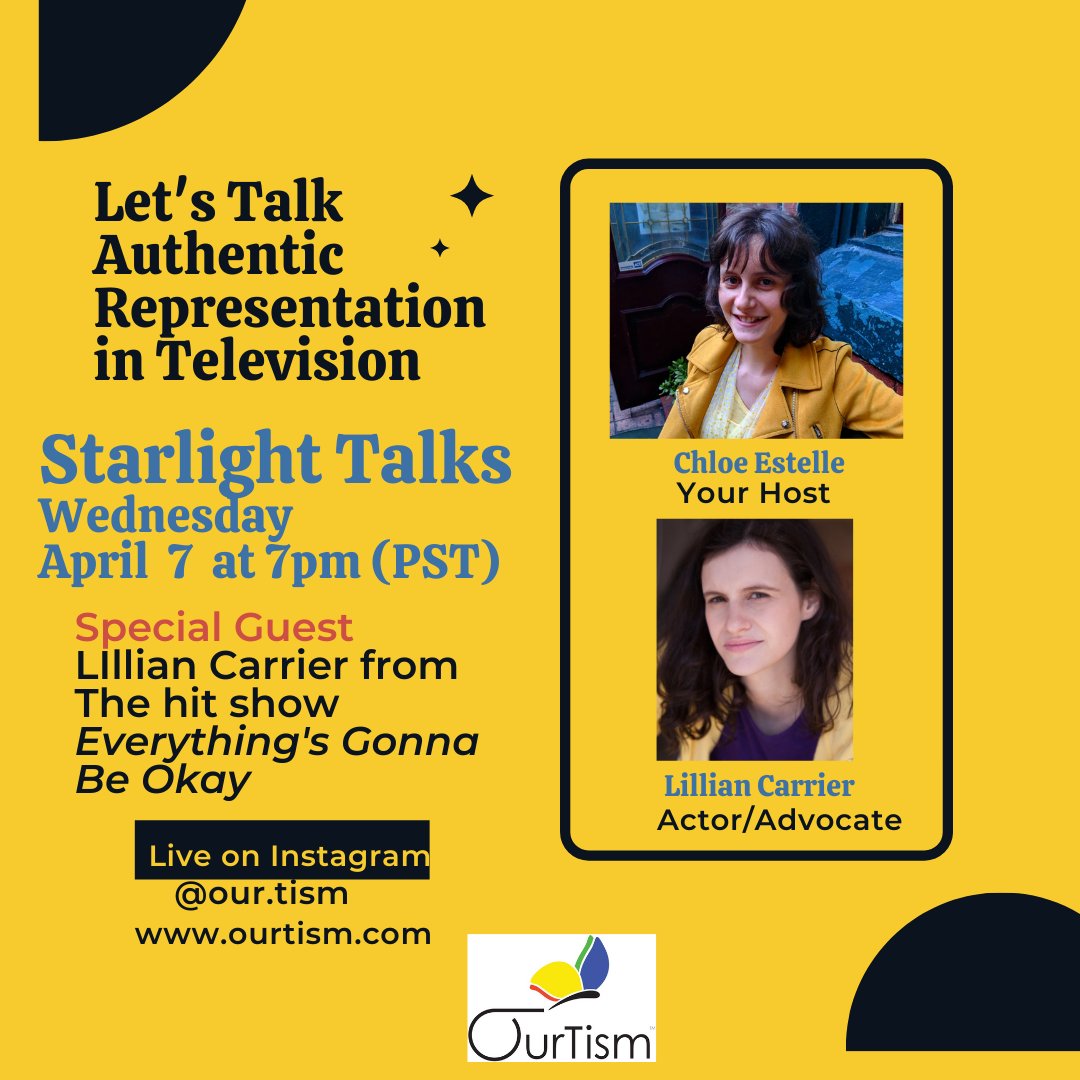 ourtism's tweet photo. @LillianCarrier0, best know for playing Drea on the hit show "Everything's Gonna Be Okay" will be live tonight at 7 PM (pst) on Starlight Talks. (instagram Our.Tism)
#OurTism #ActuallyAutistic #Sisters #EverythingsGonnaBeOkay #AuthenticRepresentation #AutisticActors https://t.co/TK9hBwnkeB