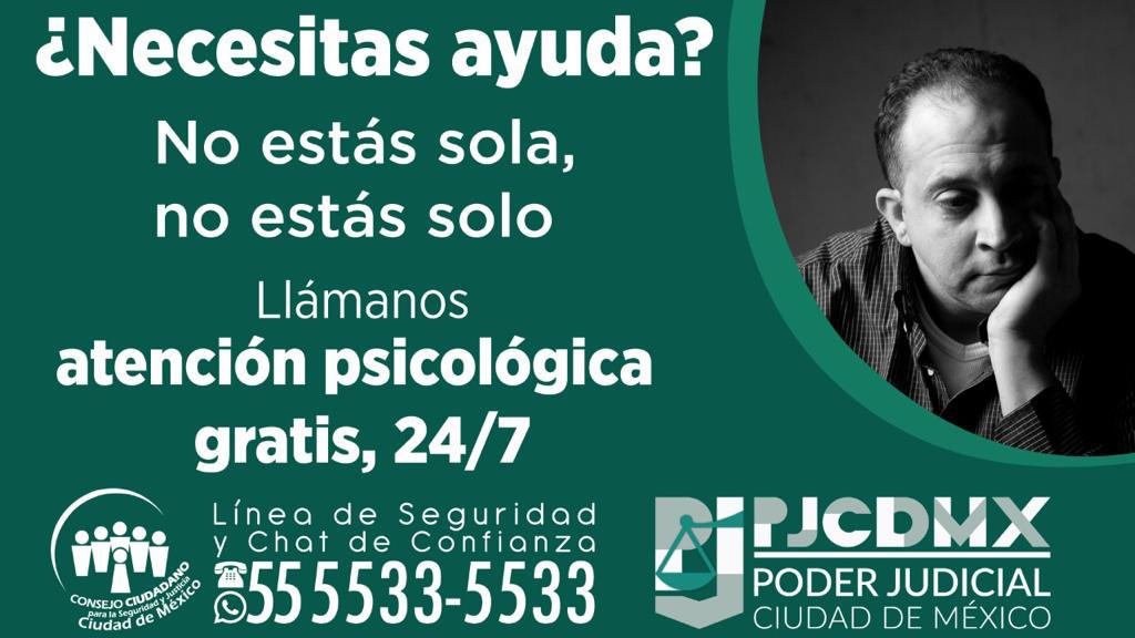 PJCDMX's tweet photo. No estás solo, no estás sola. 
Conoce el programa de atención psicológica del @elconsejomx en el cual se brinda apoyo psicológico a las personas que han sentido algún desequilibrio emocional causado por la pandemia. https://t.co/rxoFP9tOGH