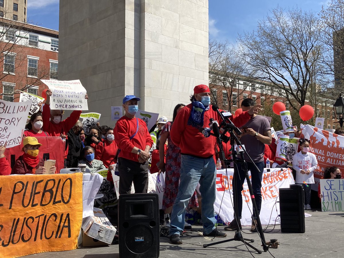 “I am here for the fight that is right. I am here to remind @NYGovCuomo he cannot overlook us. We will continue to fight for all of the years to come.” Felipe of @MaketheRoadNY speaking in honor of his brother, and all hunger strikers