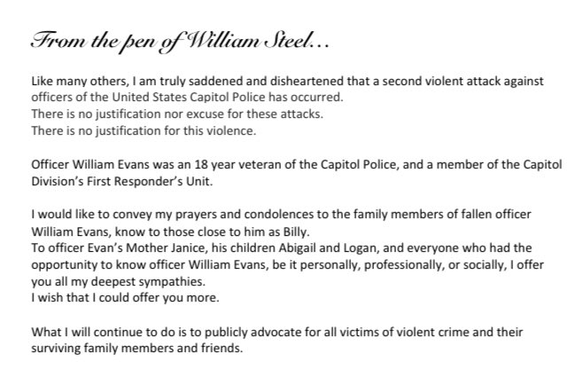 #officerwilliamevans
#CapitolAttack
@CapitolPolice 
#CapitolPolice
#Stopviolentcrimes
#ViolenceIsNeverTheAnswer
#AdvocateForVictims
#speakoutagainstviolence