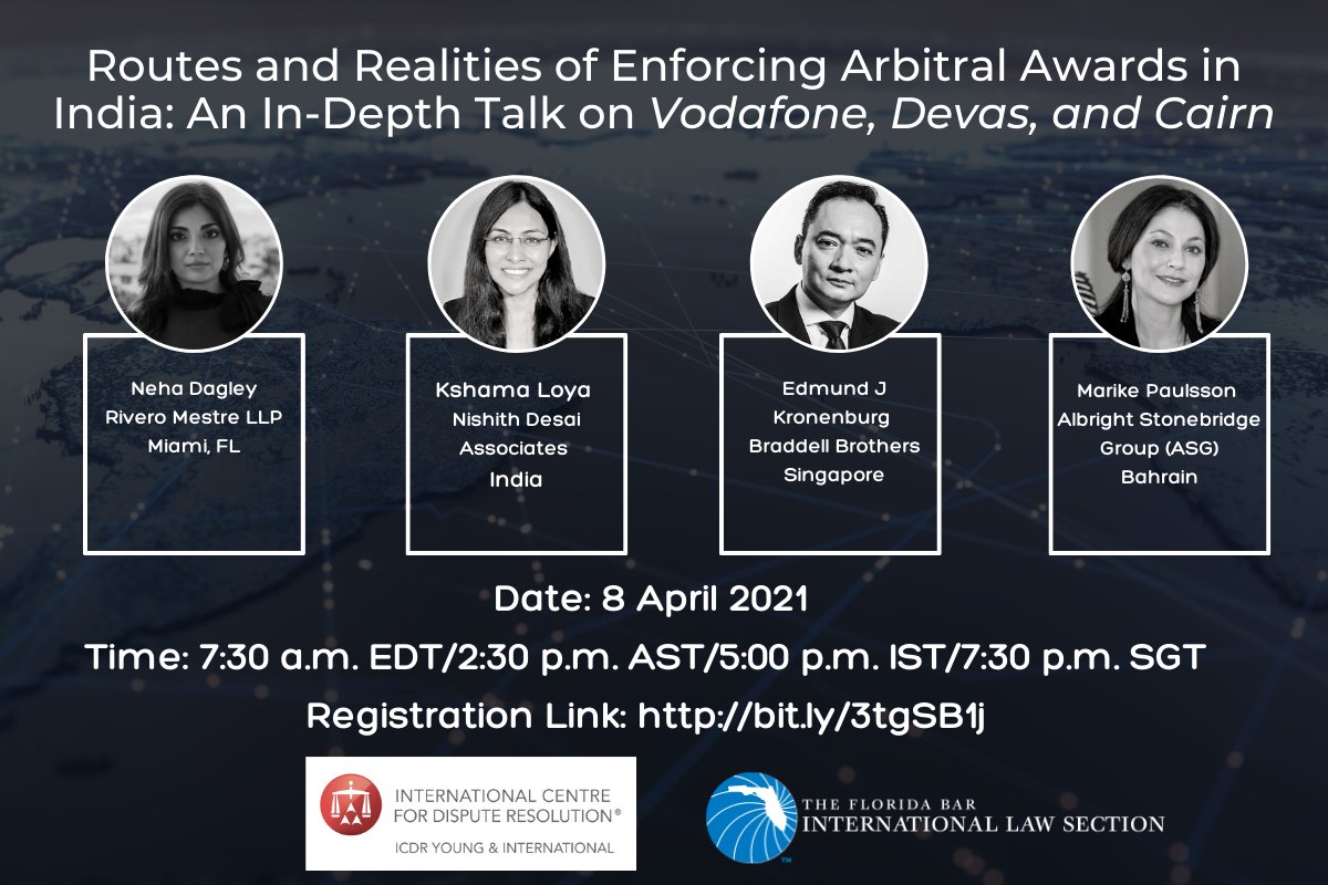 FlaBarILS's tweet image. TOMORROW! Routes and Realities of Enforcing Arbitral Awards in India CLE conta.cc/3rZn2Ic
