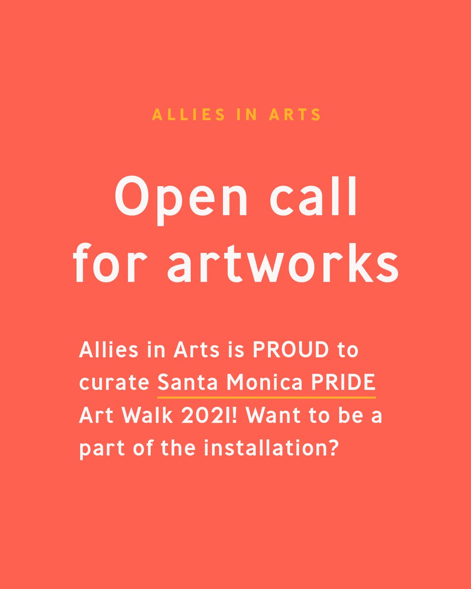 Are you a Southern California based artist who identifies as LGBTQQIA2S+? Do you have or make artwork for installation in public space? Santa Monica is looking for inspiring artists whose mission is to do good with their work. alliesinarts.org/santa-monica-p…