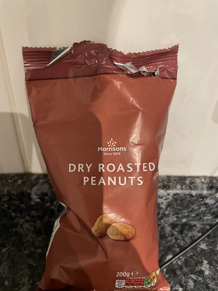 MrHShingles's tweet photo. Dear @Morrisons 

What the hell are these?
They taste like old flip flops and thrown away toothpicks.

Shame on you.
 
Dry roasted, fuck off

#dryroasted #peanuts #kp #morrisons https://t.co/gHAPpOzK53