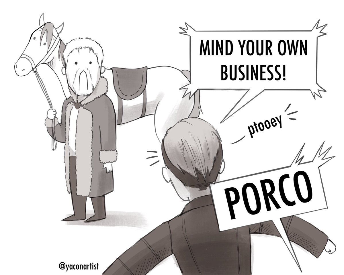 YaconArtist's tweet photo. Reiner with one of the most iconic Arthur’s greetings. Porco wasn’t ready 😆

#reinerbraun #porcogalliard #snkau #gallirei #rdr2 #RedDeadRedemption2 #snkxrdr2 #snkfanart #aotfanart https://t.co/geoAlIqRUX