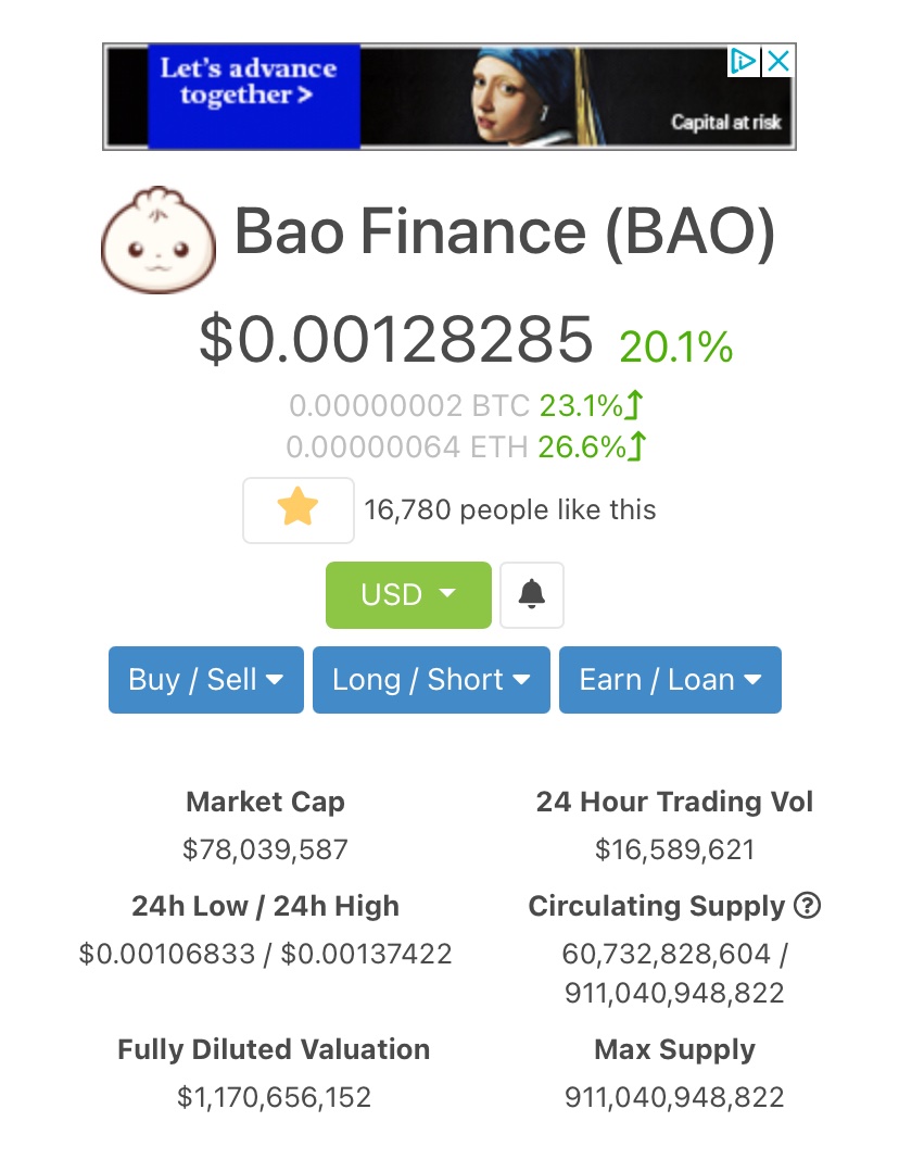 etherollinfo's tweet photo. Shoutout to $bao for pumping through this entire dip lol https://t.co/XUZdy4U7O0