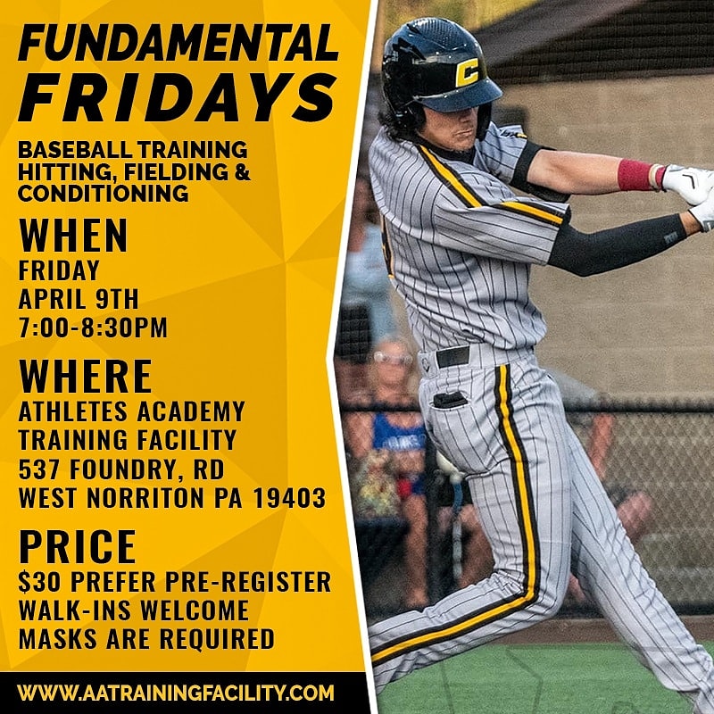 aatfacility's tweet photo. Get some tips &amp; pointers from the best baseball trainers in the area!  We will be focusing on hitting and fielding. 

Fri, April 9th from 7:00pm until 8:30pm!  Sign up to reserve your spot.  $30 per player.  Must wear a mask. 

https://t.co/RB5n5Etyjy https://t.co/aEmBlbgrid