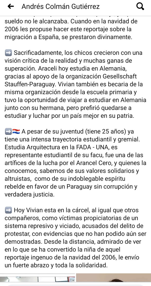 Coraltles's tweet photo. Lean lo que escribió @andrescolman. Qué pucha, qué difícil resistir en medio de tanta injusticia. 

#ViviNoEstaSola #LibertadALos5 #ProtestarEsUnDerecho https://t.co/7RcFRnLgCQ