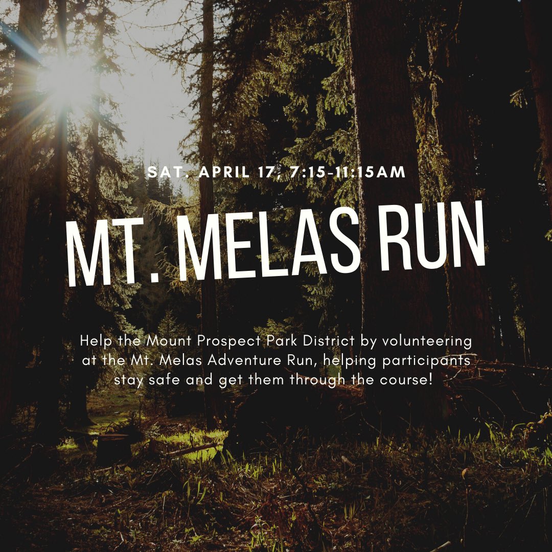 Volunteer with us for the Mt. Prospect Park District Mt. Melas Run 🏃‍♂️ An early rise and adventurous start to your day for service hours or just for fun!! Sign up here: docs.google.com/forms/d/e/1FAI…