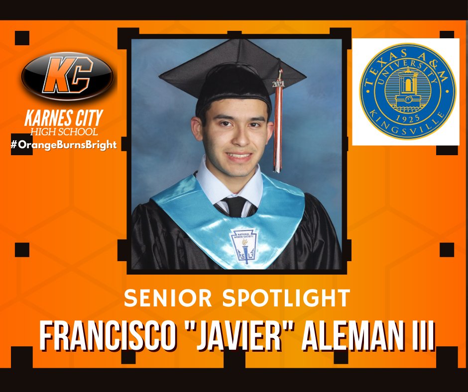 Senior Spotlight: Francisco "Javier" Aleman III
Post Graduation Plans: 
Javier has been accepted to Texas A&amp;M University-Kingsville, where he has been awarded a $12,000.00 scholarship. He plans to major in Electrical Engineering to become an Electrical Engineer.  #SeniorSpotlight