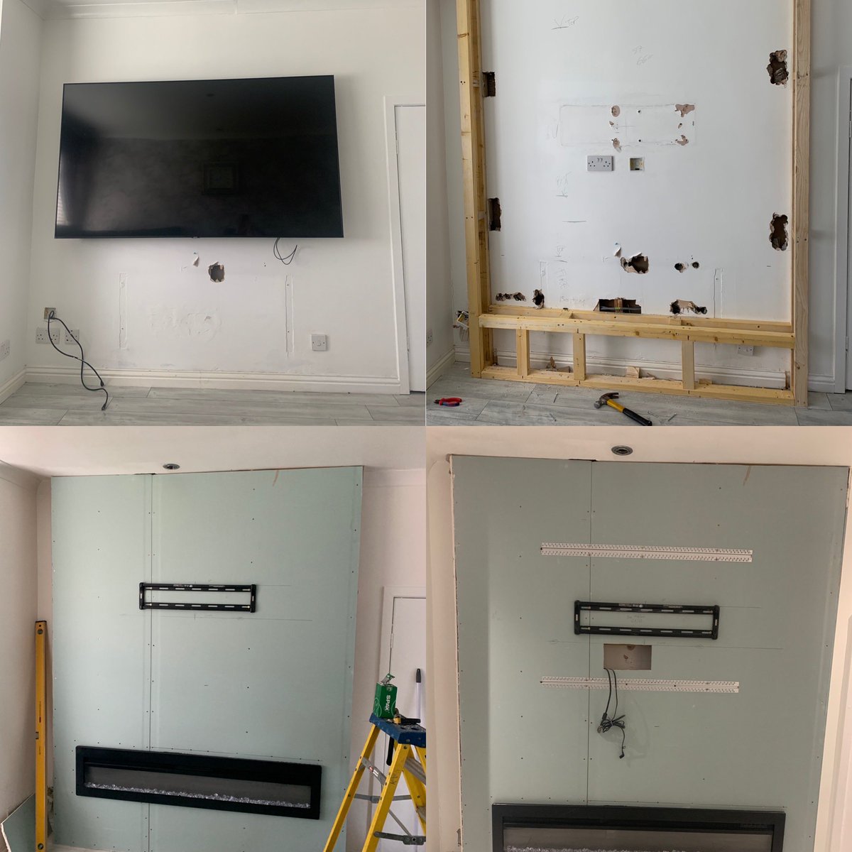 cts_electrical's tweet photo. TV wall completed at home, trying out new types of #ledtape and profile. Skimmed then painted but happy with the lighting results 😎 #electriciansofinsta #electician #tvwall #electricalcontractors https://t.co/pMQcM10GxU
