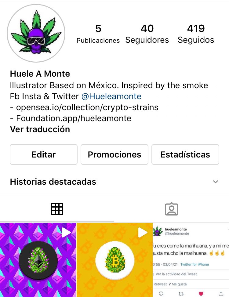 hueleamonte's tweet photo. ๐๐ Letโs follow each other!! Drop your Instagram account in the comments!!
If you donโt have an Insta account drop your social media Links!!
#cryptostrains #hueleamonte #opensea #weed #cannabis #decentralized #marihuana #nft #mint #withfnd #NFTCommunity #crypto #bitcoinย ๏ฟผ#a https://t.co/dI7AE5PhfY