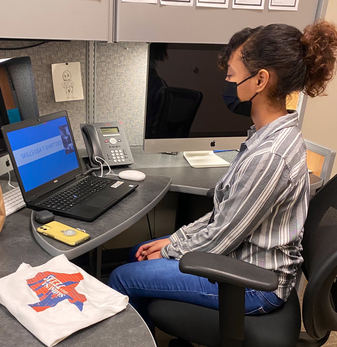hctcdesign's tweet photo. SKILLSUSA tshirt design state competition done! Way to go Aliyah! 🥳 @CtcHollenstein @EMSISD_CTE https://t.co/1hNJS9JzAB