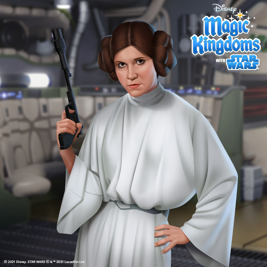 Trekken ontwikkelen Excursie Disney Magic Kingdoms on Twitter: "Beautiful and naturally strong of heart  and will, this Character fills us full of hope! Watch the one and only Princess  Leia join the battle in our