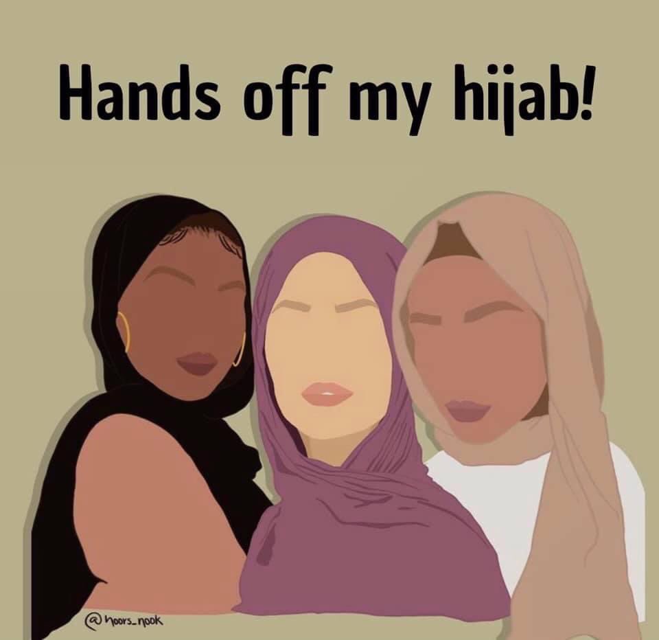 _SJPeace_'s tweet photo. Raise your hand if you’re a Feminist 🙋🏼‍♀️

Ok so why aren’t you talking about Muslim girls and women in France losing their religious freedoms which includes right to wear their hijab?

Oh the hands are down now. Ok 😒 https://t.co/gdtZXhQSVH