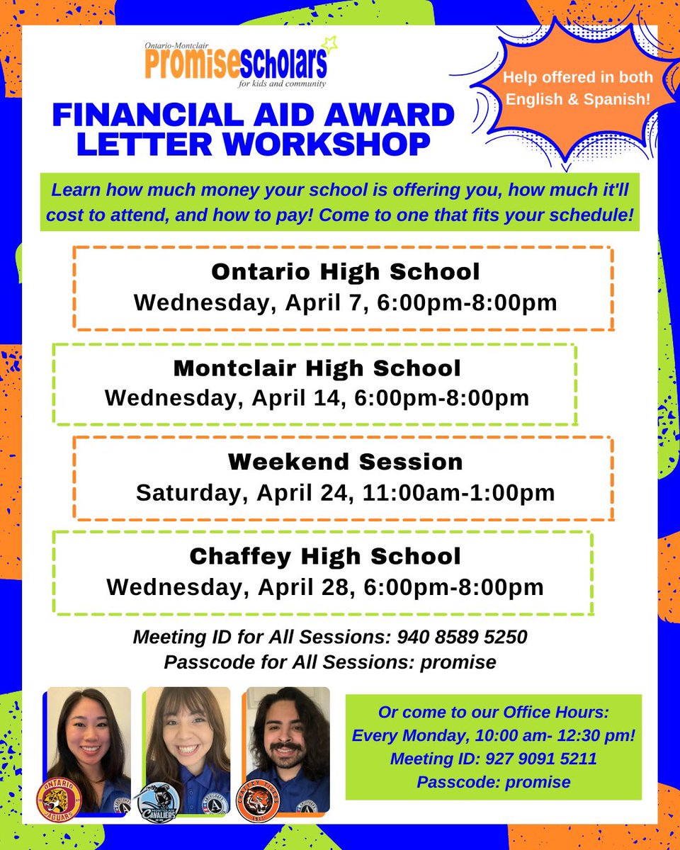 COME TO OUR WORKSHOP TODAY AT 6PM! We’re helping you decode the cost of college so you can make the best decision for you and your family’s future! 🤑💸Help will be provided in English and Spanish! We’ll also help you enter into step 8 of our scholarship so you can win $500!!