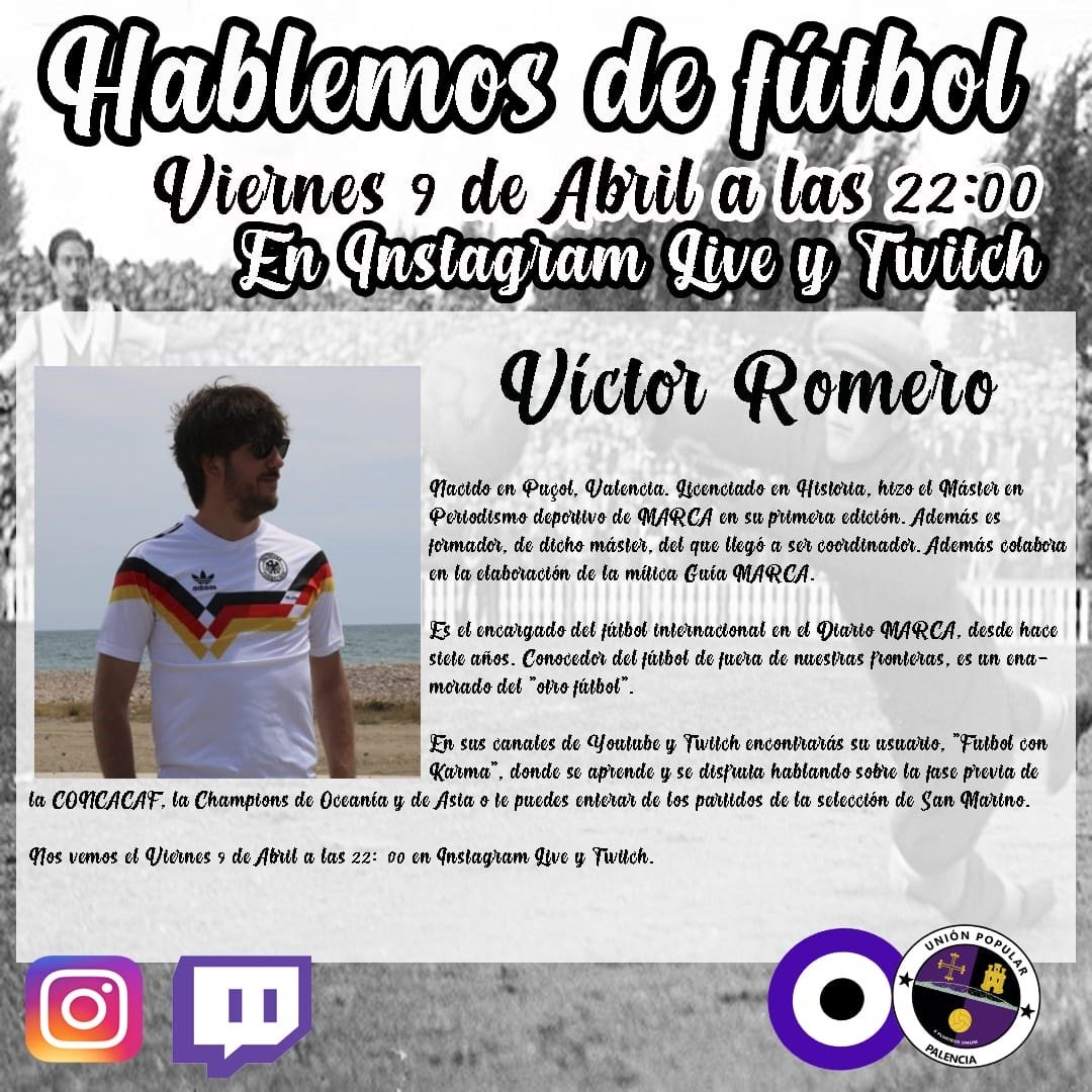 UPPalencia's tweet photo. Finalmente para acomodar horarios, el Hablemos de fútbol con @Futbolconkarma de esta semana tendrá un pequeño adelanto horario, será a las 22:00. 

#NoSoloFutbol #Contruir #Crear #FutbolPopular https://t.co/ZbvCCLQfD4