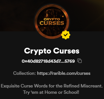 crypto_curses's tweet photo. We just got verified on @rariblecom!!
 
Prepping for an #nft give-away.
Stay tuned :D

#cryptoart #NFTs #ETH https://t.co/LMlYUHhpgL