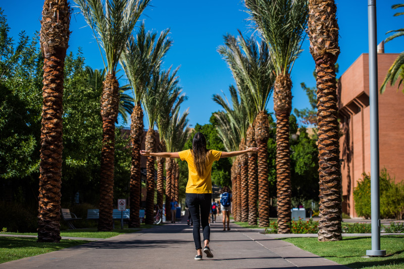 We could use a nice, relaxing stroll on Palm Walk right about now. Like this post if you're a fan of this iconic attraction located on the Tempe campus! 
📸: 2017