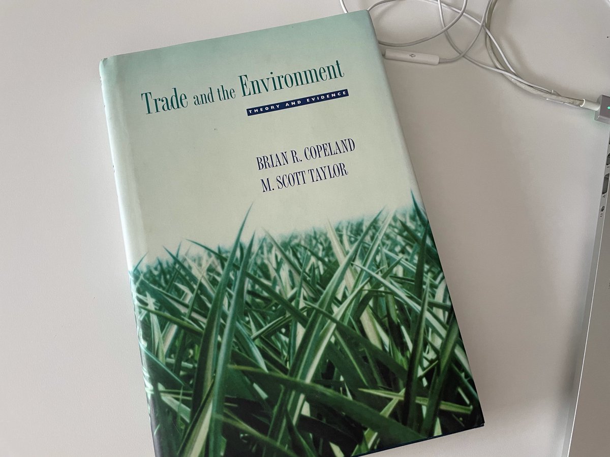 An *essential* book on this topic! Trade and the environment: Theory and evidence, by Copeland and TaylorTheoretical framework for the impact of trade on pollution. Validates with air pollution data. Free trade reduces air pollution. https://press.princeton.edu/books/paperback/9780691124001/trade-and-the-environment[THREAD]3/n