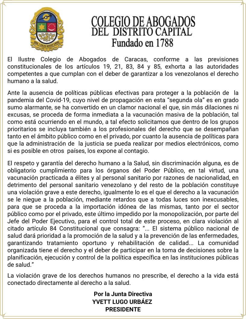 Ilustre Colegio de Abogados de Caracas tweet media