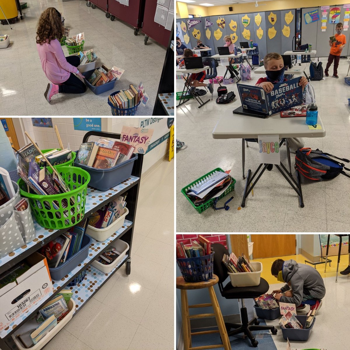 whbilibrary's tweet photo. Second look back: library in the classroom! Before we moved back into the library, we used the classrooms when we couldn't be outside. No one's favorite, but we made it work and appreciated our teachers giving up their space! #nationallibraryweek #welcometoyourlibrary #spartatude https://t.co/XD43FO3KZd