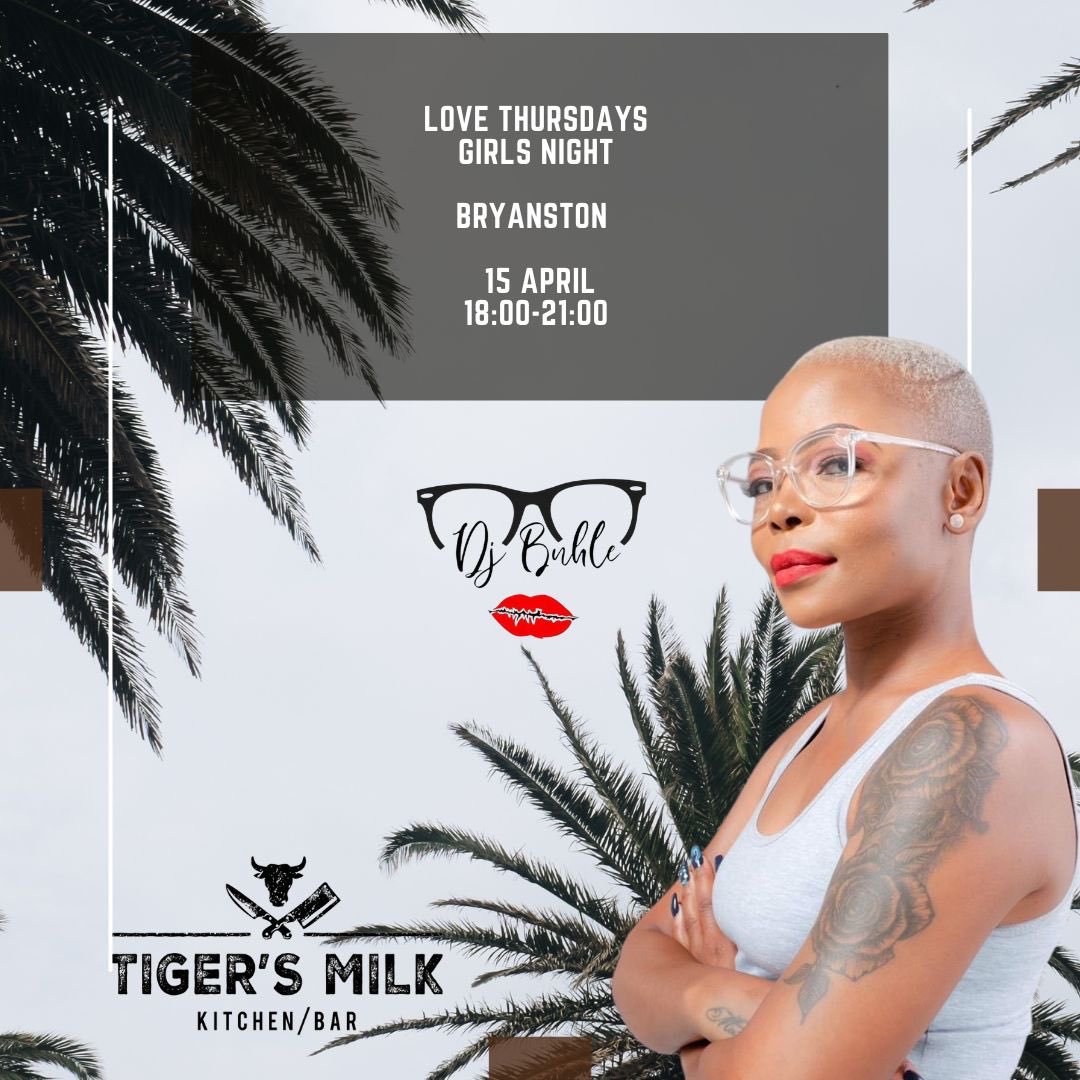 DJ_Buhle's tweet photo. April Residency 🔒
Catch me at your nearest Tiger's Milk throughout the month of April for #LoveThursdayGirlsNight #CedarSquare #Bryanston #MelroseArch with Flipside Management
Bookings : buhle@flipsidemanagement.co.za / djbuhle@gmail.com
#BeZuluWorldWide #BeZuluMoves 🌎💫 https://t.co/zPJq4FLD4W