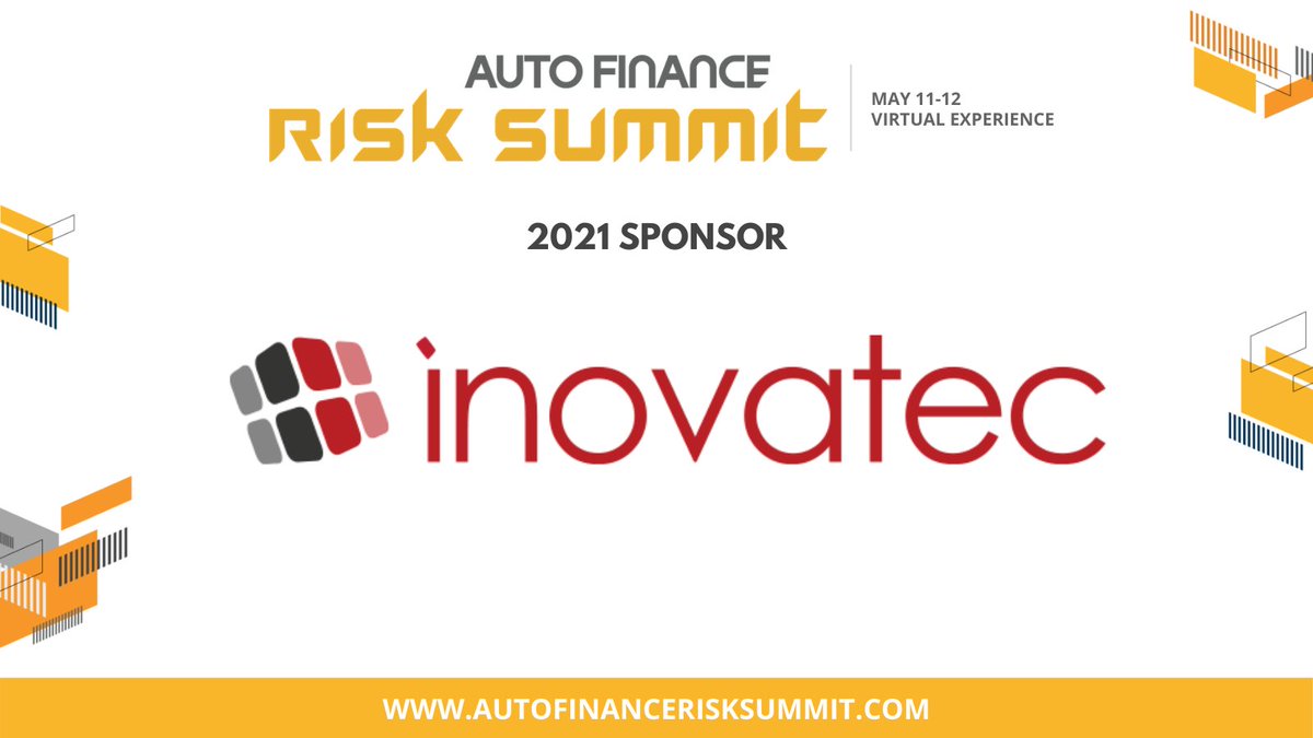 Welcome <a href="/inovatecSystems/">Inovatec</a> to the Auto Finance Risk Summit virtual experience! Thank you for being a Sponsor for this year’s event. Learn more and register at bit.ly/30LDXmF #AFRS21