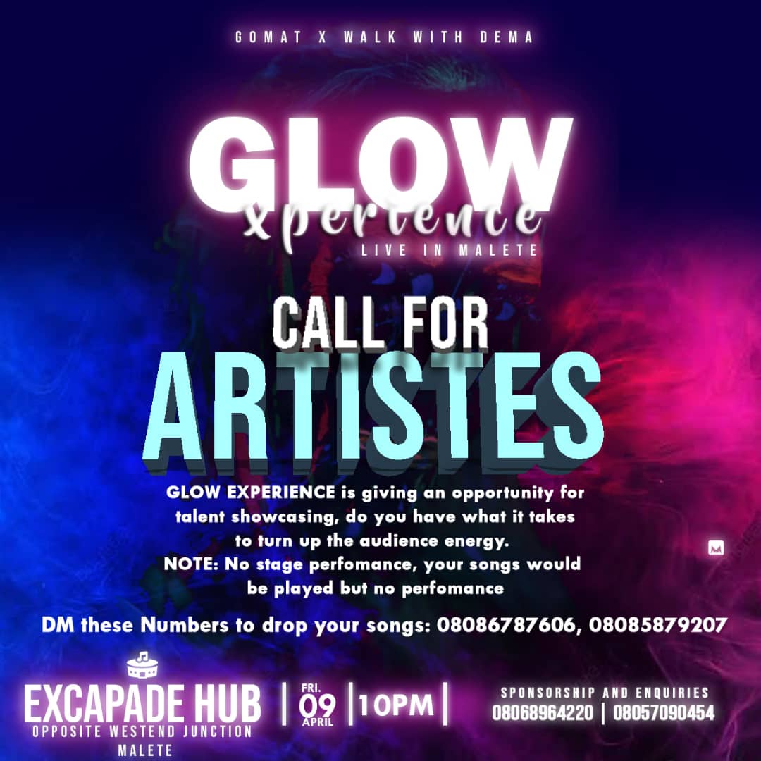 itz_dparagon's tweet photo. CALL FOR ARTISTES for #KwasuGlowXperience2021 this Friday.

RT and  tell a friend! https://t.co/WBZZcdcYOr