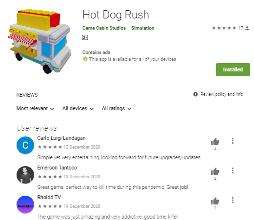 GameCabinPH's tweet photo. Thank you. We are now in planning phase for our new game. Stay tuned.  #indiedev #indiegame #hotdogrush #releasethehotdogcut #androidgaming https://t.co/PGaqrHCvz7