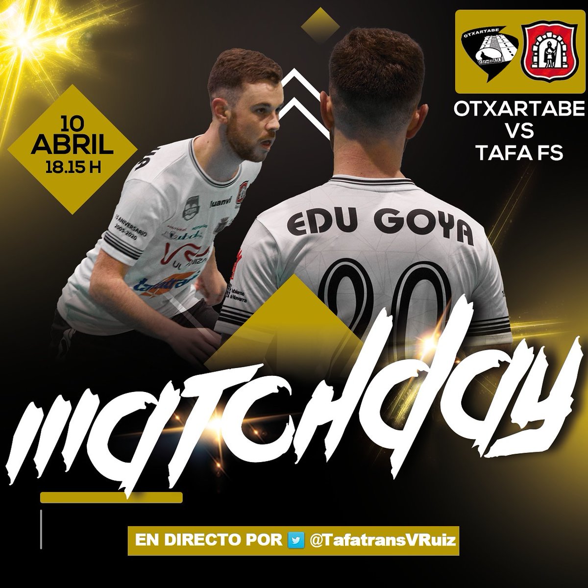 🔥!!EL SÁBADO JUEGA EL TAFA!!🔥
.
📌 Este Sábado día 10 nuestro 2ªB 🚌 viaja a Bilbao para medirse a <a href="/Otxartabe/">Otxartabe</a> actual campeón y 2º en la tabla.
😒😋 !!PARTIDAZO!! 🤩🤩
.
✔️ La cita a las 18:15h con la ilusión de continuar dando pasos hacia el objetivo.
.
💪💪 AUPA TAFA 💪💪