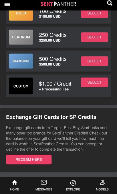 Did you know that you can buy credits on @SextPanther using credit/debit card, Crypto currency, Paypal<a class="tags" href="/tag/sextpanther">@sextpanther</a><a href="/tag/waybackwednesday"class="tags"><span>#waybackwednesday</span></a>