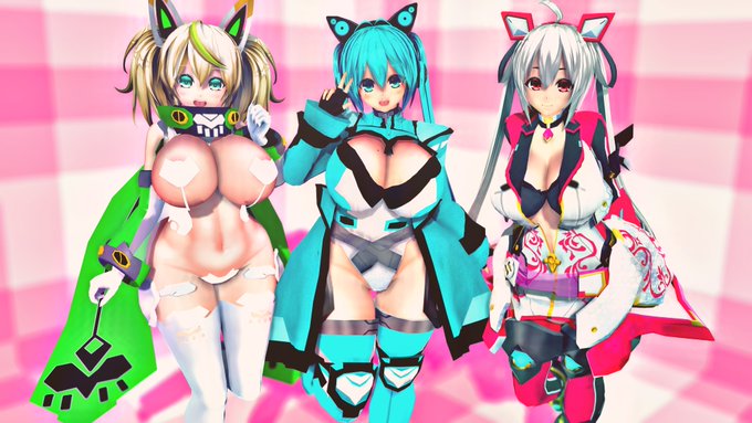 Nidyフェイスを意識しているが近づけているかはわからないうちのオダメアークスヒロインズ… #COM3D2 