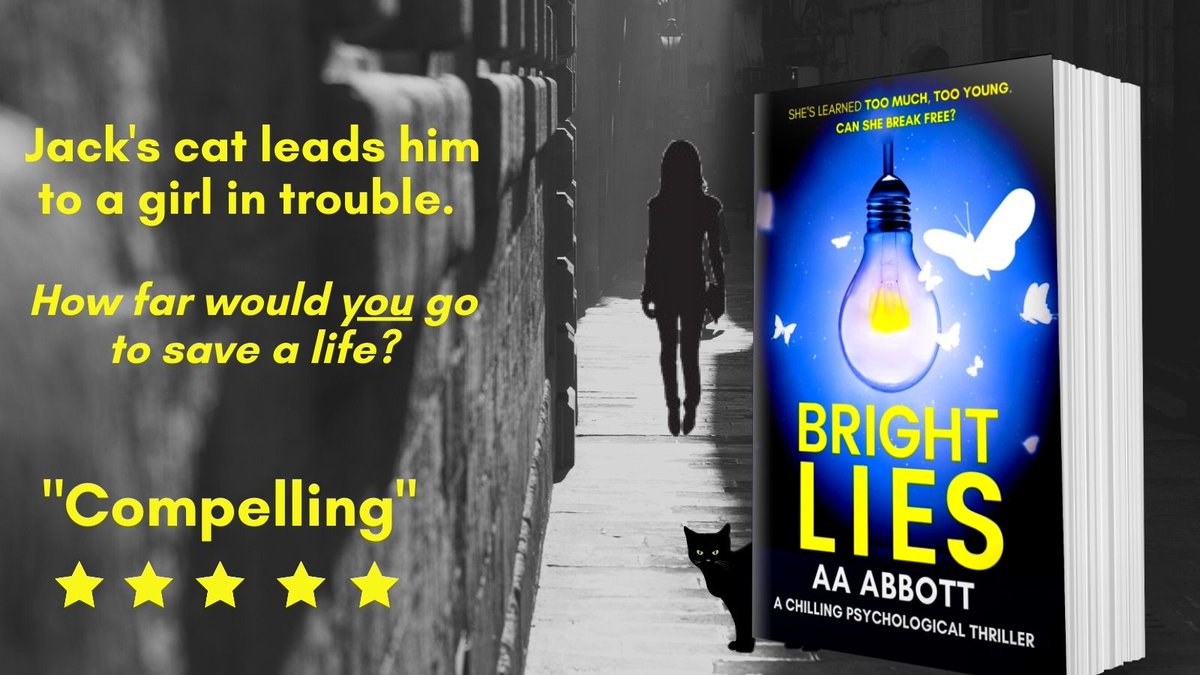 Jack's #cat leads him to a girl in trouble. Suddenly, their futures hang by a thread. How far would YOU go to save a life? #PsychologicalThriller BRIGHT LIES - click on the cover to begin #reading: books2read.com/u/3n88GB ❤️📖🦋 #lockdown #books #book #theculturehour #kindle