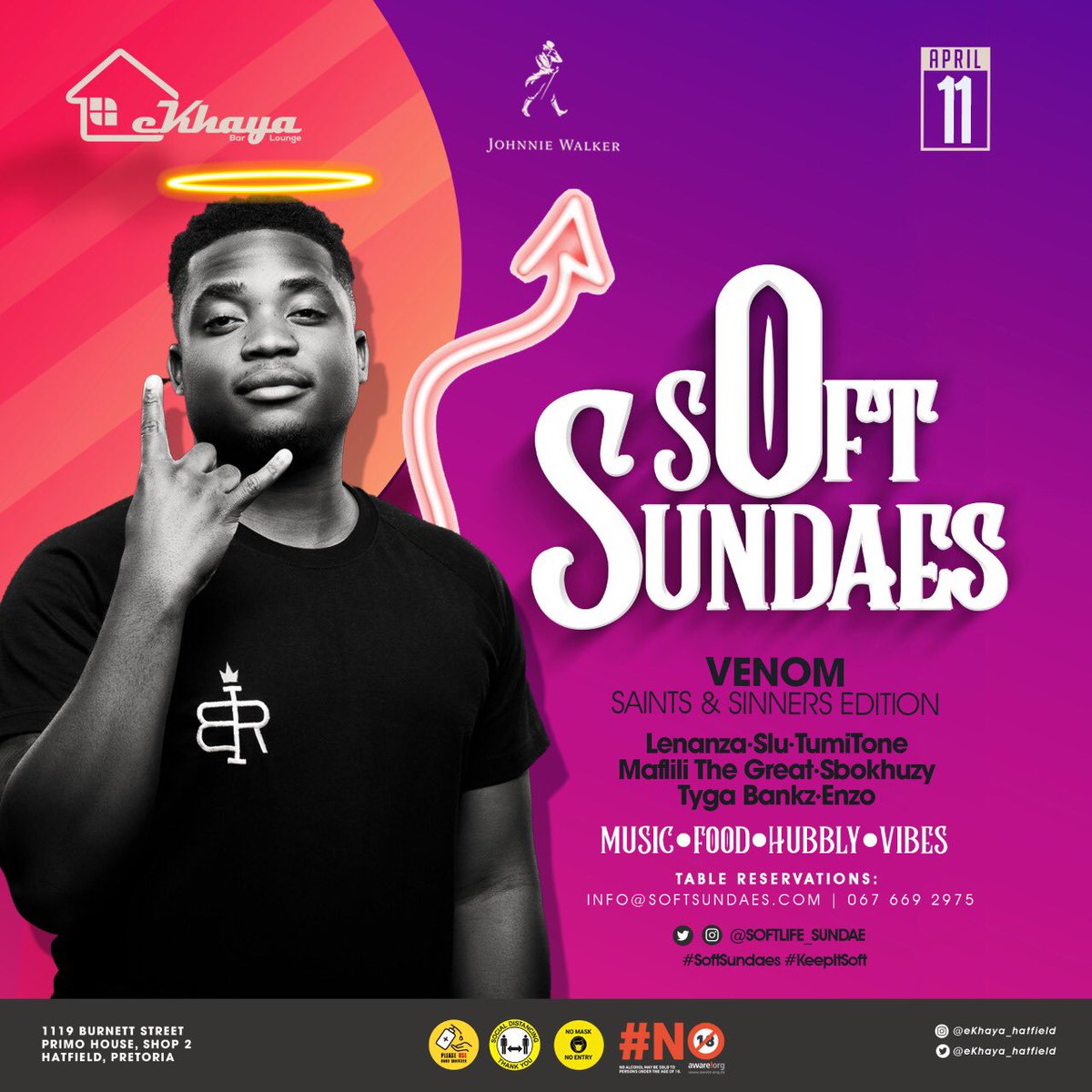 Tyga_BankZ's tweet photo. This episode of #SoftSundaes we bring you Mr 3 Deck @VenomZM 

📆: Sun 11 April ‘21 
📍: @ekhaya_hatfield 

🎧: 
• @LeNanza_ 
• @djslu_012 
• @Mafili_TheGreat 
• @TumiTone 
• @enzoletsgo 
• @sbokhuzy 

#SoftSundaes #KeepItSoft #SaintsAndSinners https://t.co/c174s8YCNB