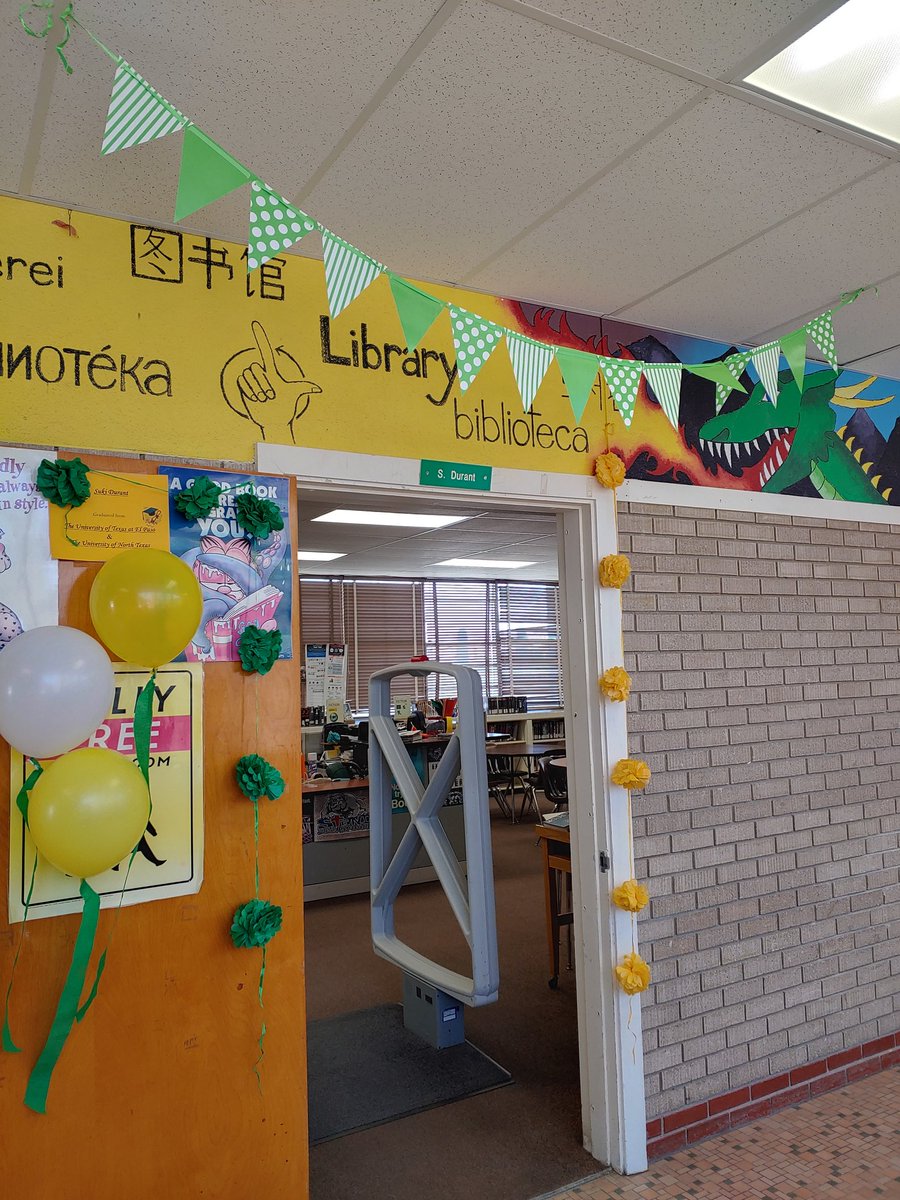 Thank you Ross counselors for decorating my door for library week. It's awesome!!