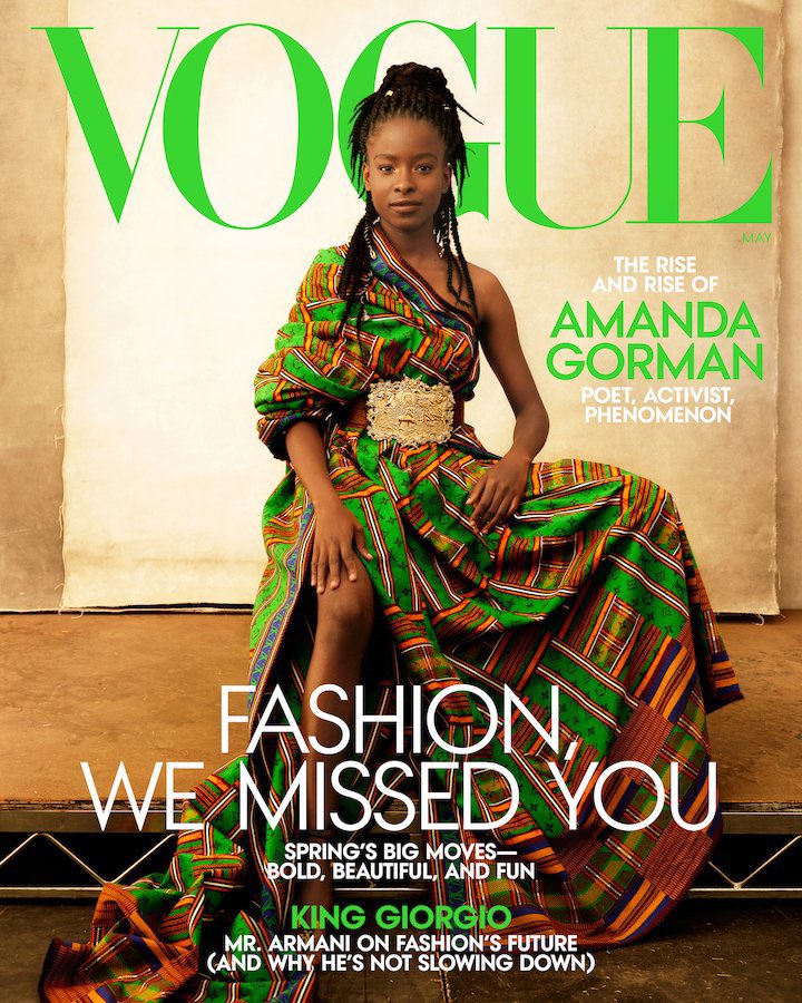 Yes yes yes ! <a href="/TheAmandaGorman/">Amanda Gorman</a> on the cover of <a href="/voguemagazine/">Vogue Magazine</a>... she’s talented, smart and oh yeah stunningly gorgeous  makes me oh SO proud ... bravo to Anna Wintour &amp; team... Amanda is the future.