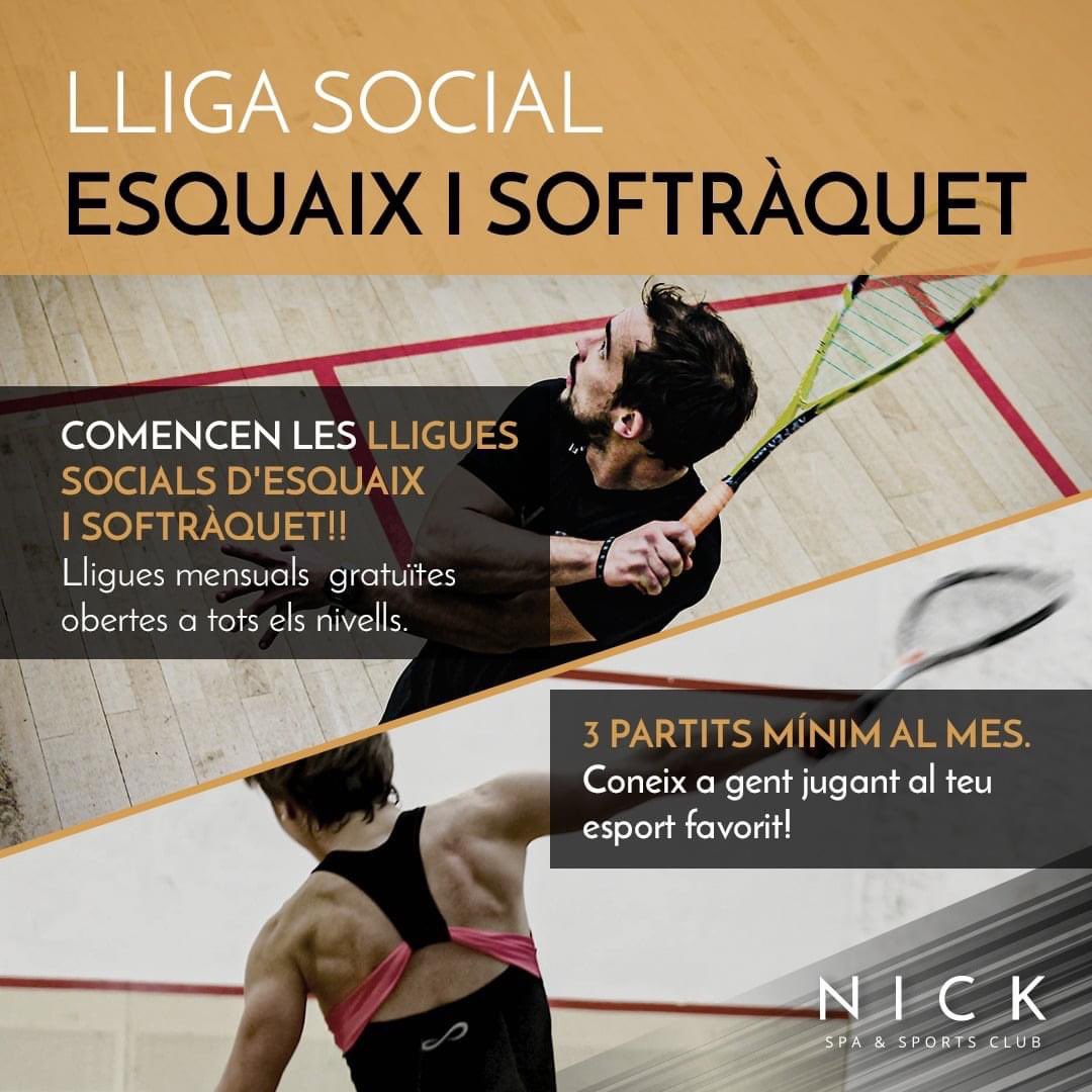 Nickesports's tweet photo. Torna la Lliga Social d'Esquaix i Softràquet! Lligues mensuals gratuïtes obertes a tots el nivells! 

Més info al Nick! 🎾🎾

#nickspa #actitudnick #esquaix #softraquet #ClubPremium #horta @Nickesports https://t.co/kN2EuSlSIz