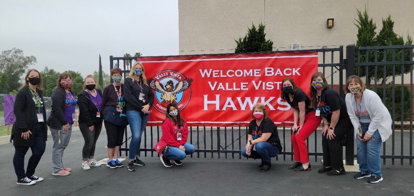 Valle Vista staff was SUPER excited to “Welcome Back” many of our “hawks” to in-person learning!