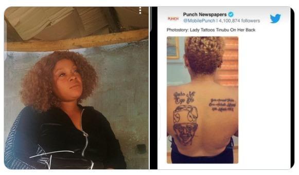MobilePunch's tweet photo. Photostory: Lady Who Tattooed Tinubu On Her Back Sent Out Of Matrimonial Home https://t.co/TbsHtXXeTA