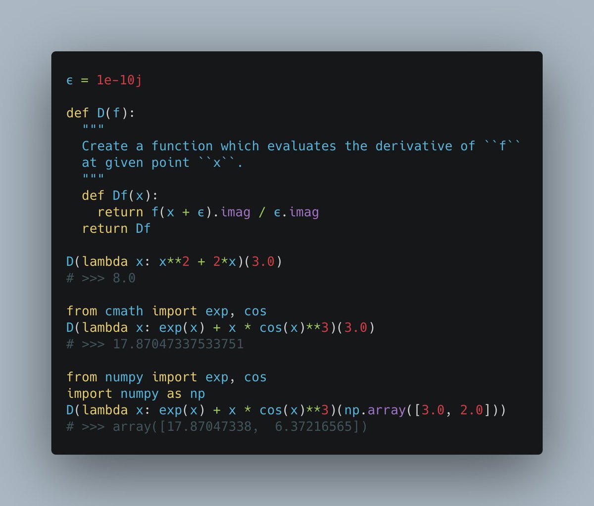Approximate forward AD for standard #Python or element-wise NumPy functions