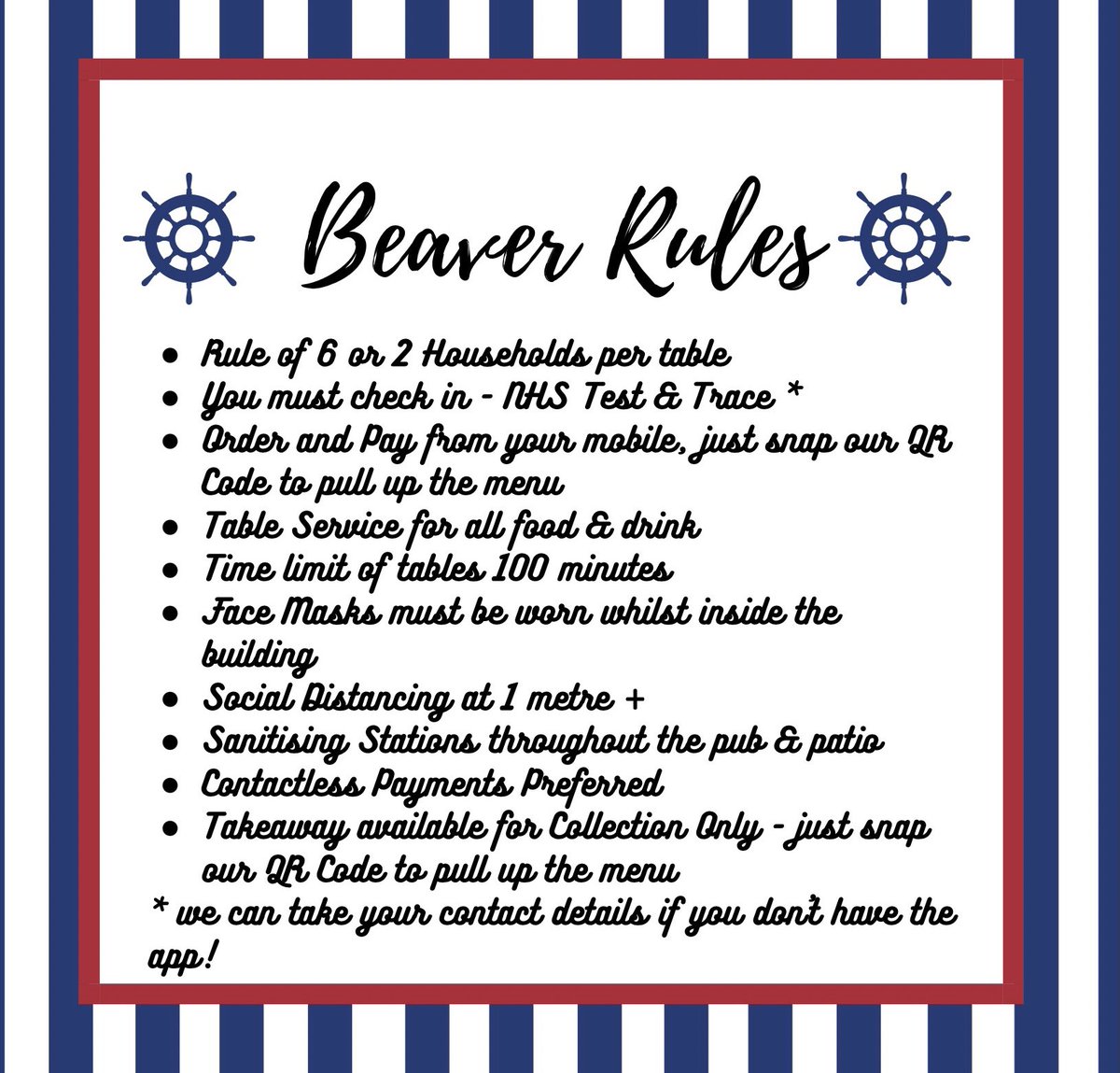 TheBeaverInn's tweet photo. @Devon_Hour #ournewrules #newmobileordering #takeawaycollection #appledore #northdevon #fivedaystogo https://t.co/NFemQadp18