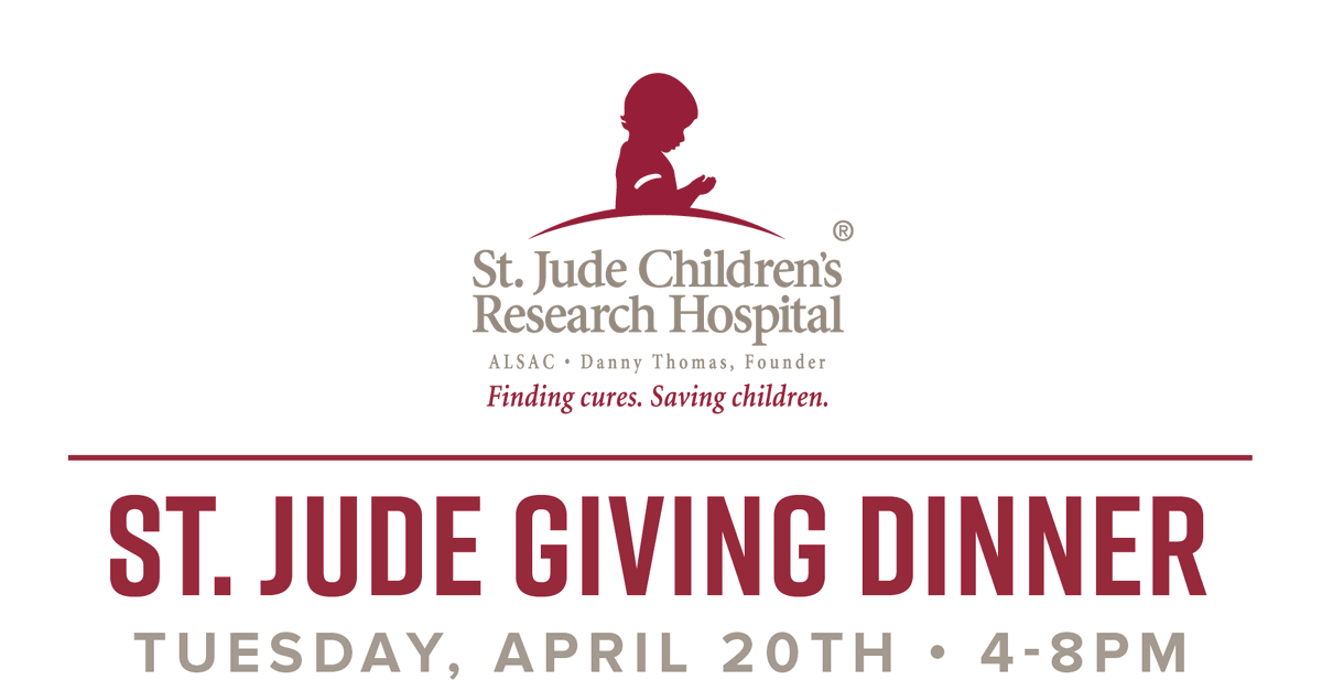 FMKRestaurants's tweet photo. Together we can help support St. Jude Children's Research Hospital.

St. Jude Giving Dinner
Tues. April 20th 4-8pm
Live Music with Boardwalk Band
Buffet Style Dinner / Dancing / Cash Bar

Tickets $40/per person. 
Must purchase at Evans Prairie https://t.co/Ia2Vml3oXb