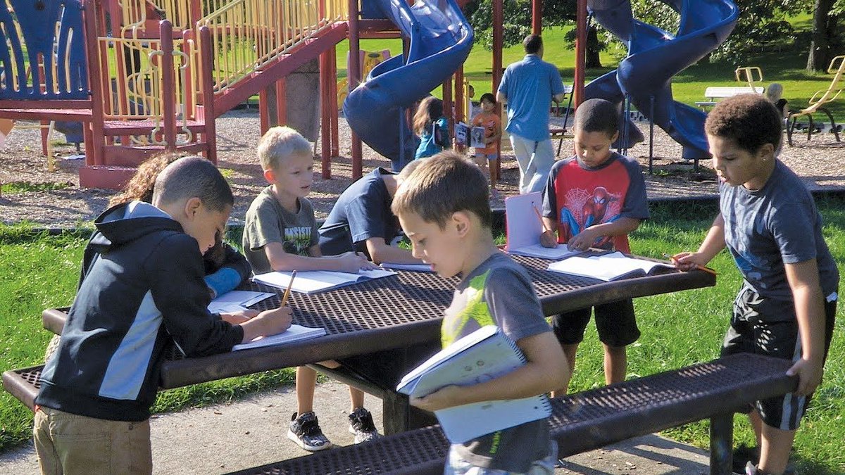 future4learning's tweet photo. WATCH 2nd graders convince a pol to improve a local park. Their innovative #PBL social studies course resulted in 5-6 months more social studies learning for low-SES kids #equity #LearningWeNeed  https://t.co/GqgJso1tGn https://t.co/uCN3l4DLnr