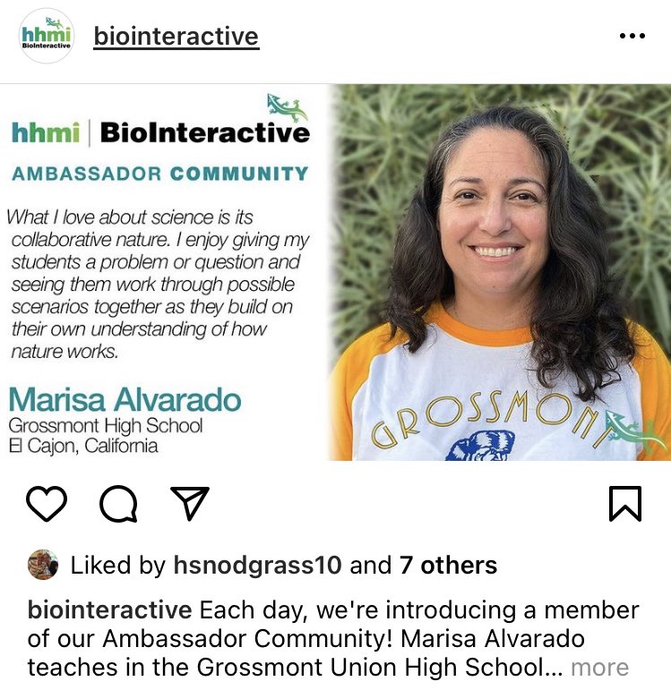 Major kudos to our own science teacher @MsAlvaradoGHS on becoming an HHMI Biointeractive teacher ambassador!! She gets to collaborate with a great science ed network and share her experience with other teachers too! <a href="/BIOINTERACTIVE/">HHMI BioInteractive</a>
